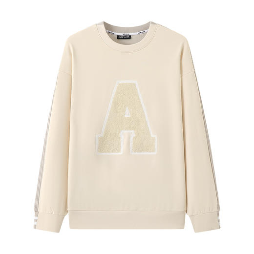 YKYB冬季上衣异材质拼接长袖套头高克重刺绣圆领落肩宽松卫衣潮牌 商品图3