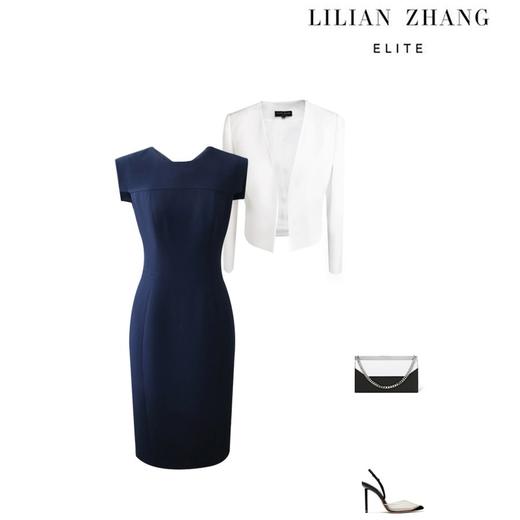 气质小盖袖微弹显瘦连衣裙、高档名媛包臀轻奢轻奢连衣裙 2101010 商品图2