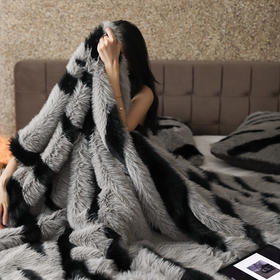 自然醒轻奢阿尔坦仿狐狸毛皮草毛毯兔毛冬季加厚沙发盖毯保暖午睡小毯子MT