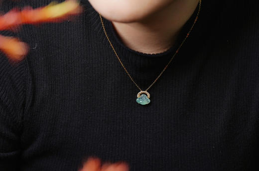 原创设计｜18k金钻甜甜的翡翠佛 商品图2