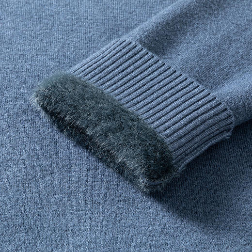 【加绒加厚】罗蒙秋冬男装半高领毛衣男加绒毛衣男士休闲百搭毛衣针织衫男 商品图4