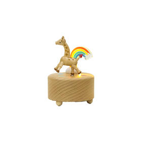 wooderfullife  音乐盒 长颈鹿绘彩虹