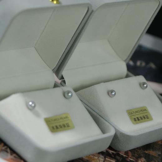 甄珠贝 akoya海水 真多麻色 4-5mm 强光爆亮 925银针 商品图2