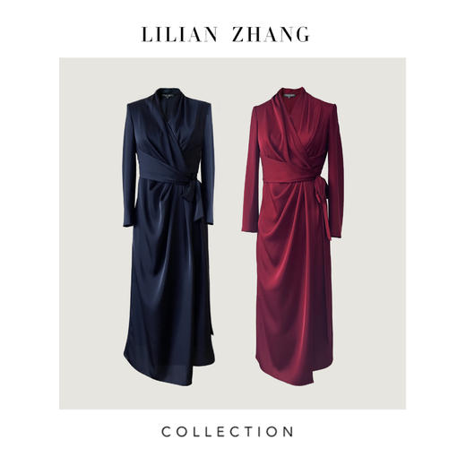 浪漫邂逅—轻奢、法式围裹式慵懒气质女士连衣裙收腰时尚2201107 商品图0