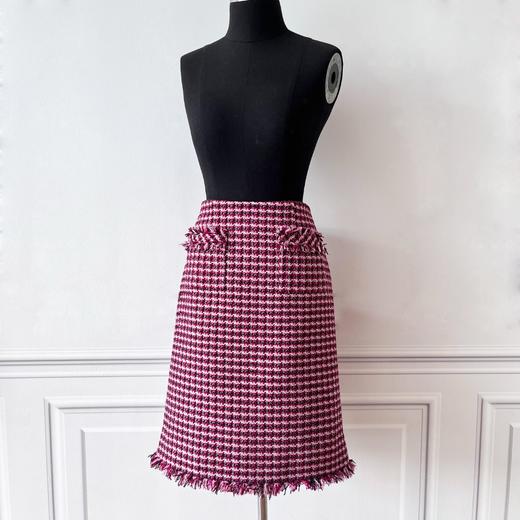 定制—中GU风、温莎宫廷软呢小香风半裙气质秋冬格纹一步裙 2203032 商品图0