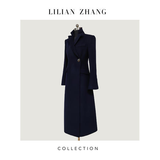 C系列——定制—“都市力量”——“至简新潮”——长款羊绒正肩大衣 2306019 商品图2