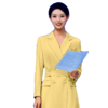 IWY/新款黄色播音主持人正装女高端录课演讲比赛服装气质西装Q13314 商品缩略图4