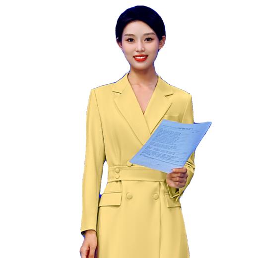 IWY/新款黄色播音主持人正装女高端录课演讲比赛服装气质西装Q13314 商品图4