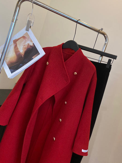 安娜红色羊毛大衣 商品图6