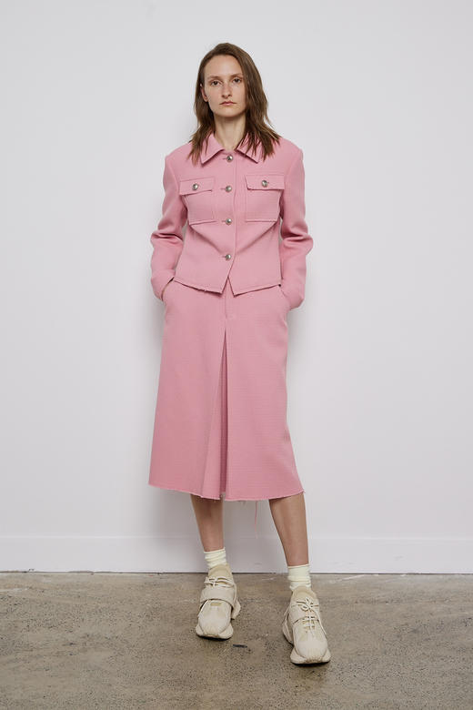 简约粗花呢毛边儿半裙 商品图0