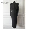 定制—奢华都市—摩登ALL BLACK、—3D褶长袖简约小黑裙  2301093 商品缩略图1