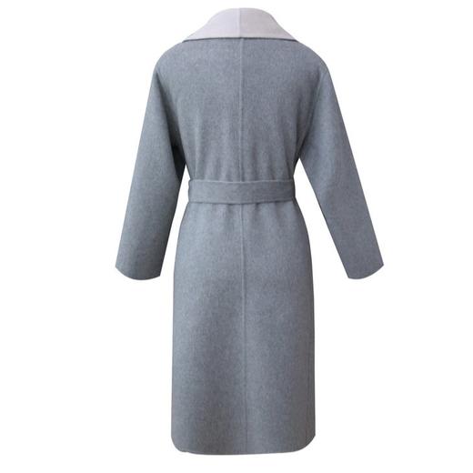 法式复古——慵懒感贵妇大翻领双面咩咩绒撞色女士冬季大衣 2006005 商品图1