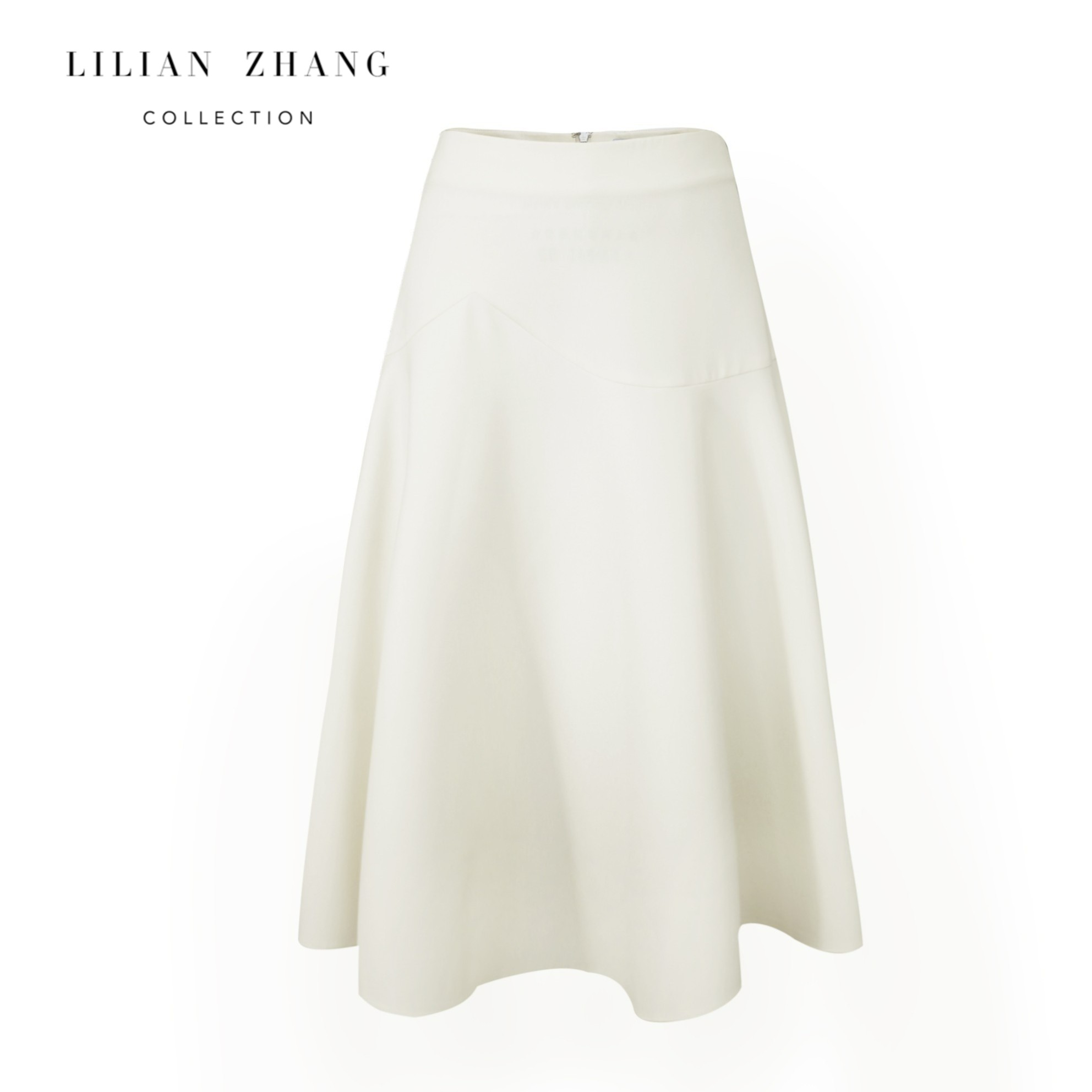 定制—优雅百搭风高腰中长款舒适百搭白色伞型气质半身裙2103304