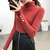 【2023上新长袖内搭打底衫】秋冬高领针织衫毛衣女套头 修身显瘦针织衫上衣 袖口纽扣设计 时尚显气质显身材 商品缩略图3