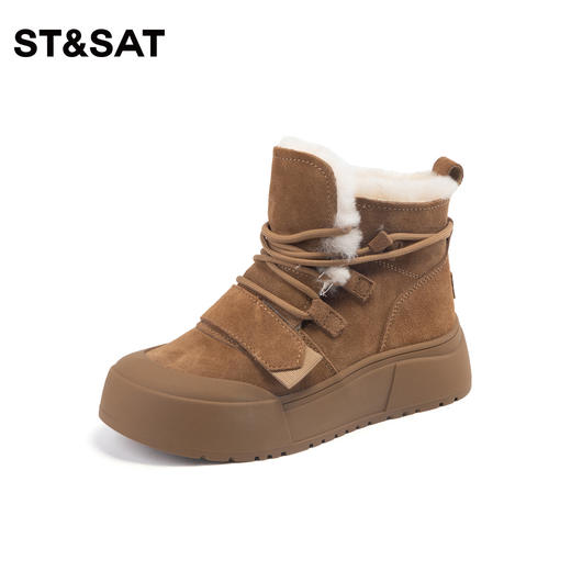 星期六时尚加绒厚底保暖雪地靴SS3411A1CR 商品图0