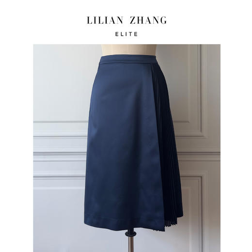 定制—accordion—精致优雅—缎面复古风琴褶气质半裙    2303998 商品图0