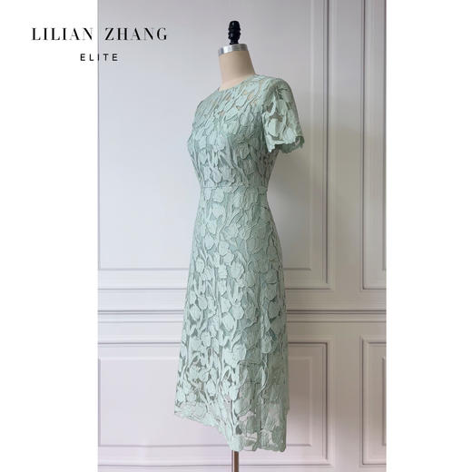 定制—轻奢、法式刺绣——“灿漫花园”轻礼服裙提花优雅连衣裙 2301068 商品图2