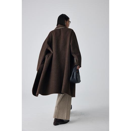 原形设计感驼绒羊毛双面呢大衣女2023秋冬季新款宽松毛呢外套 商品图7