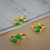 龢盒原创 18k金镶正阳绿翡翠小葫芦耳圈耳环 商品缩略图1