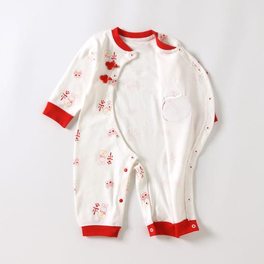 【初生礼物 温暖呵护】婴儿连体衣宝宝春秋哈衣A纯棉满月服百天周岁中国风爬爬服拜年服 商品图10