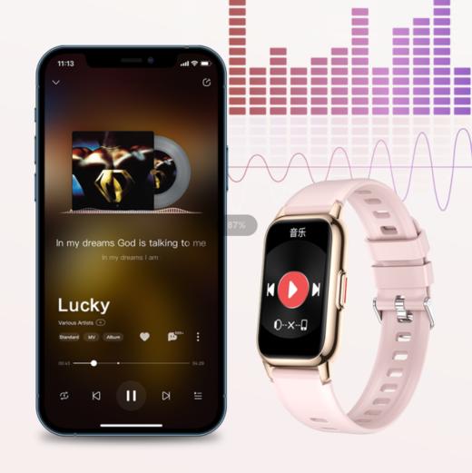 GWALK极沃客 FIT8 时尚型运动心率血压计步健康防水蓝牙智能手环 商品图3