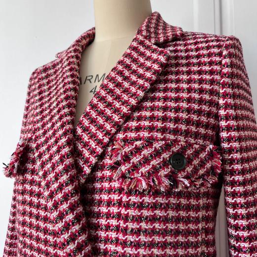 定制—中古风、温莎宫廷软呢小香风格子气质格纹秋冬外套  2205048 商品图3