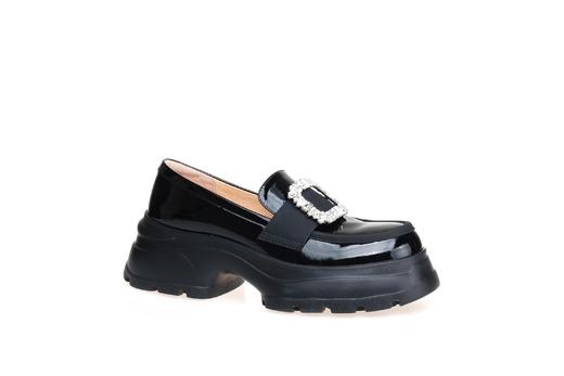 豪麟名鞋奥莱迪嘉女鞋乐福鞋牛移膜革DJMTA41WS002黑色  原价1660元 商品图0