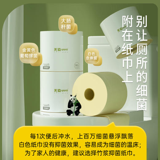 无染竹纤维有芯卷纸140克10卷单提 商品图1