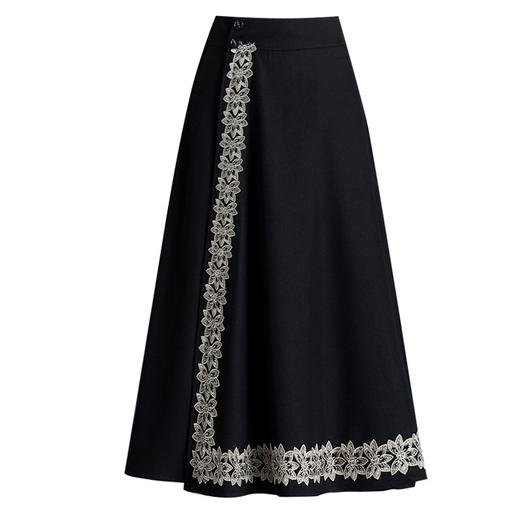 时髦一片式中长款洋气半身裙秋冬款高腰通勤时尚A字裙MYX-6711 商品图4