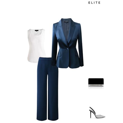 定制—“奢华风”优雅缎面拼接修身显瘦通勤百搭西装外套 2005017 商品图4