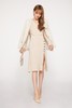ESTELLICA 米杏色抽绳针织开衩连衣裙 9677 商品缩略图5