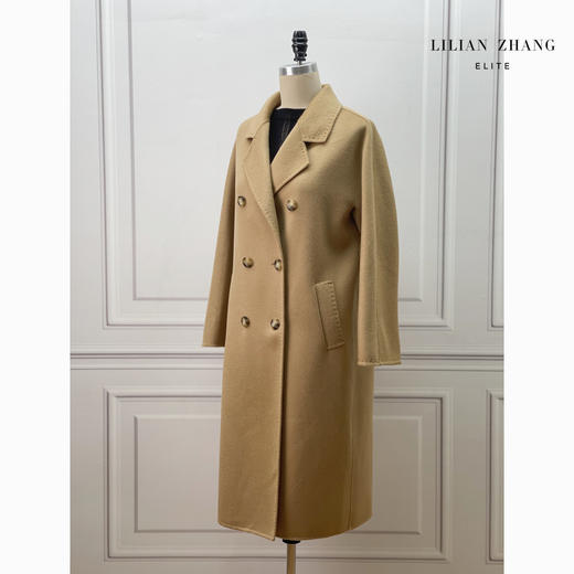 复古风- 双排扣长款大衣 美拉德通勤百搭双面呢外套1906311 商品图0