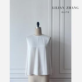 漫步都市--简约通勤时尚一衣多穿无袖宽松纯色背心上衣   2202016