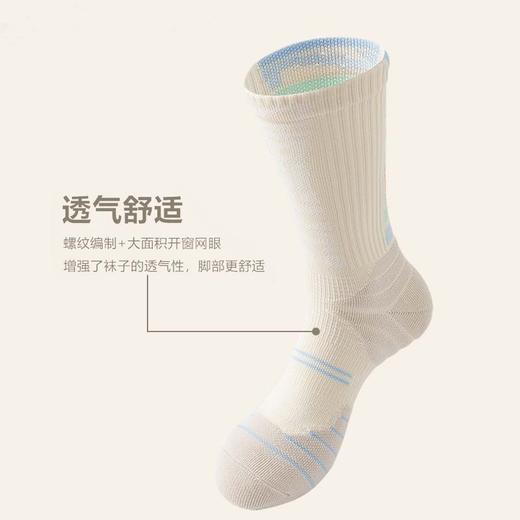 【39元🉐5双】YUPAO‖ 男女透气吸汗速干运动防滑减震高筒毛巾底加厚袜 商品图1