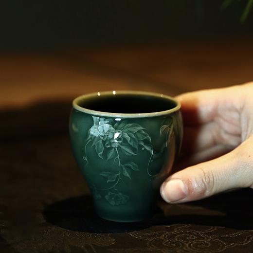 龙泉青瓷严少英春风和煦杯梅子青茶具陶瓷品茗杯主个人饮杯高档功夫茶道 商品图5