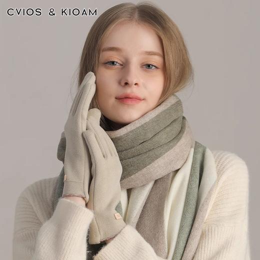 CviosKioam手套女冬季加绒保暖触摸屏骑车电动车防寒德绒运动手套 商品图2