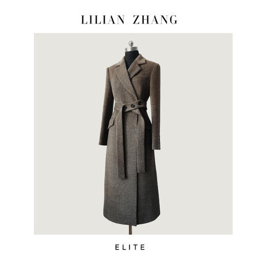 C系列—都市力量、热力感穿搭、至简新潮、斜纹羊驼毛长款大衣2306009 商品图4