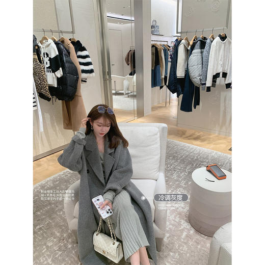 金蘑菇菇 粉金标线 手工坊大衣 / 高品质 宽松慵懒洋气中长款大衣 商品图2