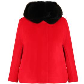 热力感穿搭、大上海复古红优雅大气时尚通勤短款羊绒斗篷 1706016