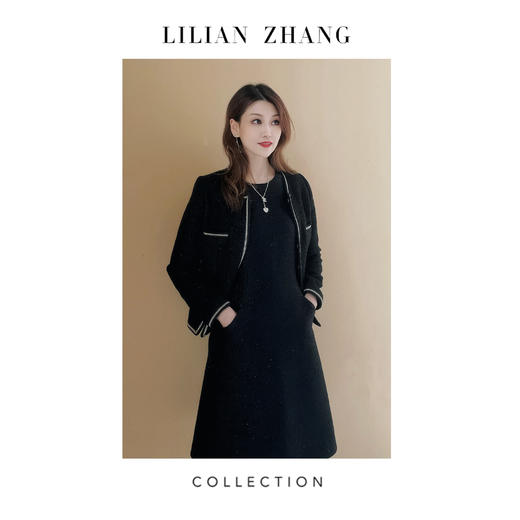 C系列——定制—“都市力量”——永恒经典——A摆小香轻奢连衣裙 2301111 商品图3