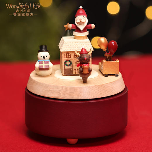 wooderfullife  音乐盒 麋鹿雪人送礼 商品图1