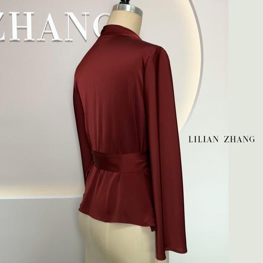 浪漫邂逅轻奢、气质法式围裹式女士系带衬衫百搭收腰显瘦2302008 商品图1