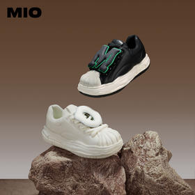 MIO米奥春季休闲板鞋贝壳圆头时尚溶解鞋小众厚底小白鞋女M241586173