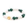 北京仓｜Nialaya-Wristband with Pearls and Malachite-淡水珍珠 砂金石 孔雀石 手链［美国设计师］ 商品缩略图2