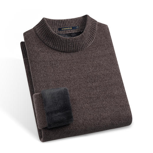 【加绒加厚】罗蒙秋冬男装毛衣双面绒雪尼尔毛衣男加绒毛衣男士针织衫毛衫男毛t恤 商品图5