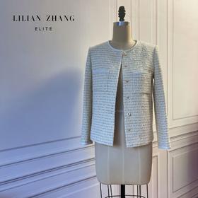 法式名媛拼皮花呢气质小香风外套、时尚春秋长袖简约风  2205037