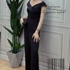 高奢系列-缎面翻领连衣裤-高腰显瘦时尚轻奢名媛连体裤 1900006 商品缩略图0
