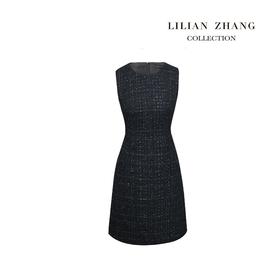 赫本风圆领小香风A摆背心裙 - 优雅轻奢复古风修身马甲裙 2101047