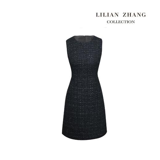 赫本风圆领小香风A摆背心裙 - 优雅轻奢复古风修身马甲裙 2101047 商品图0