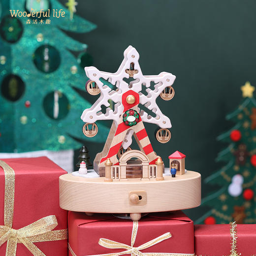 wooderfullife  音乐盒 雪花圣诞 耶诞城市街景 商品图3